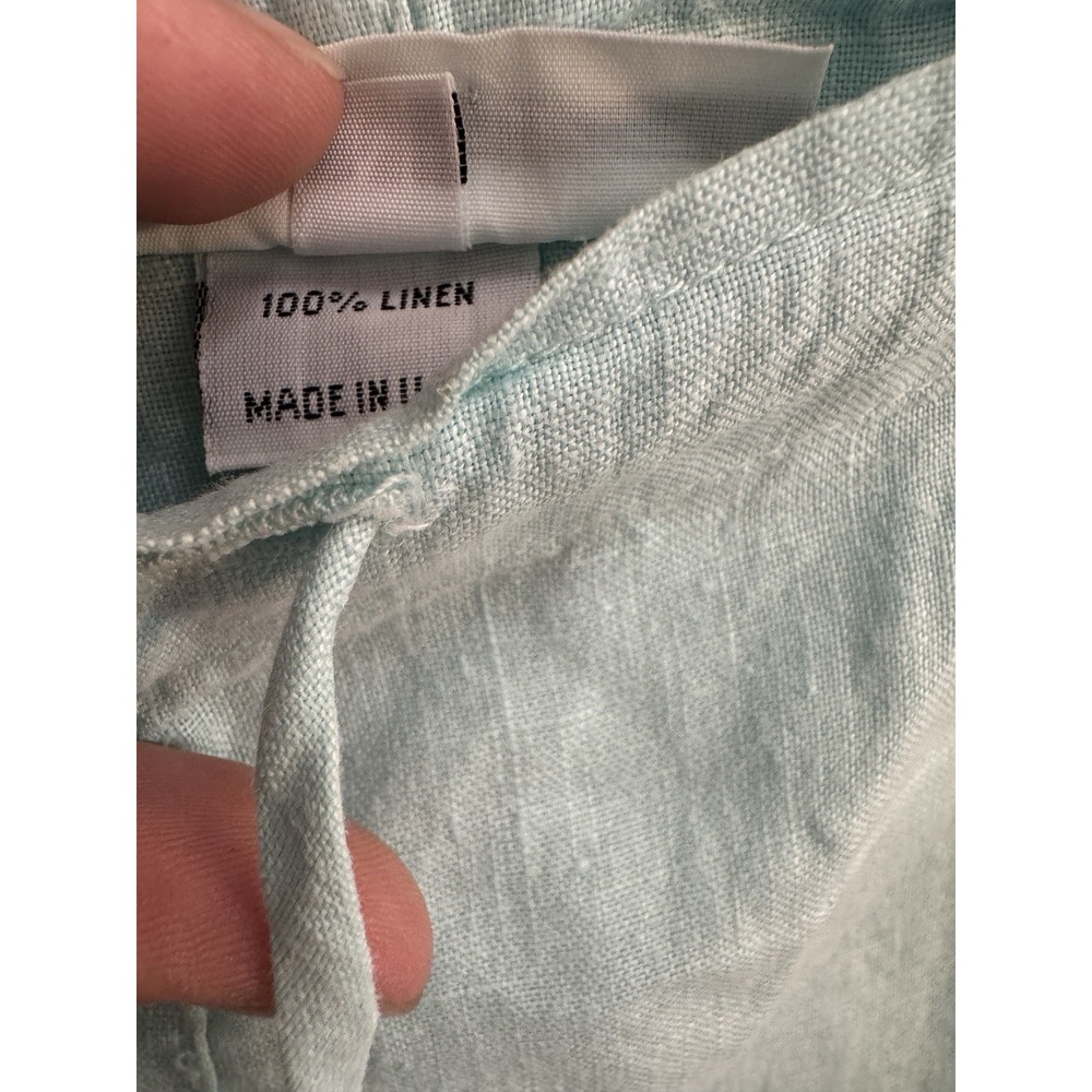 Bryn Walker Linen Knee Length Skirt Light Blue Pull On Straight Women's Medium - Picture 4 of 8